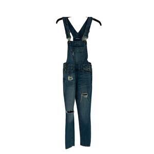 Blue Spice Teens Overall Girls Size 0 Distressed Adjustable Shoulder Strap Denim